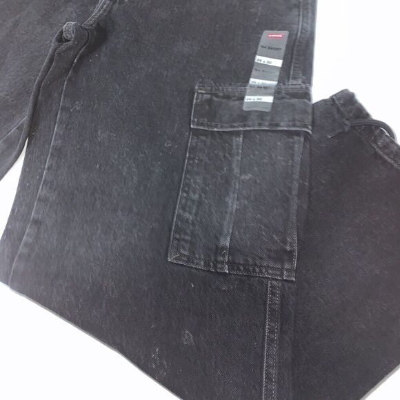y2k Levi's Women's Mid-Rise 94's Baggy Straight wide Leg Cargo Jeans size 29x30 - Picture 5 of 16